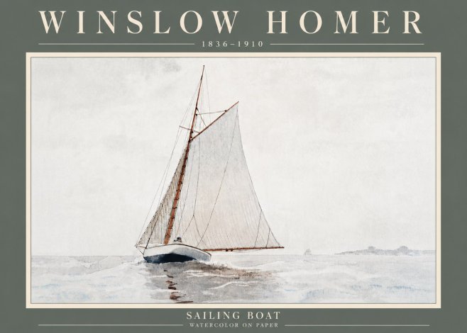 Winslow Homer Sailing Boat No5 - Poster