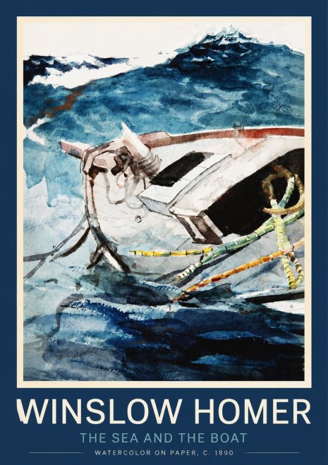 Winslow Homer The Sea and the Boat No2 - Poster