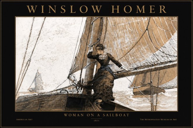 Winslow Homer Woman on a Sailboat No3 - Poster