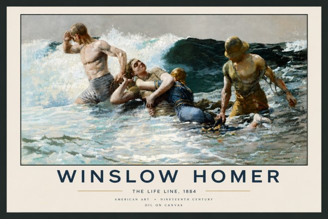 Winslow Homer The Life Line No6 - Poster