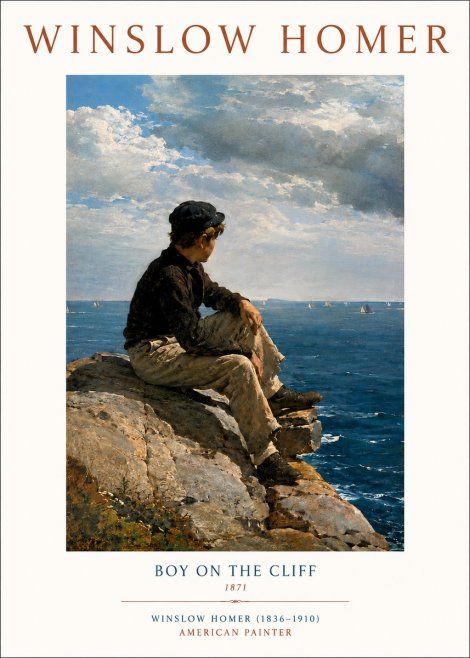 Winslow Homer Boy on the Cliff No3 - Poster