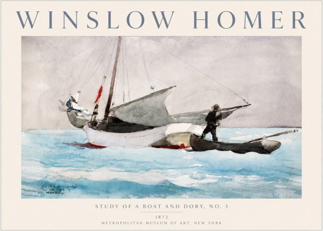 Winslow Homer Study of a Boat and Dory Watercolor, No. 3 No3 - Poster
