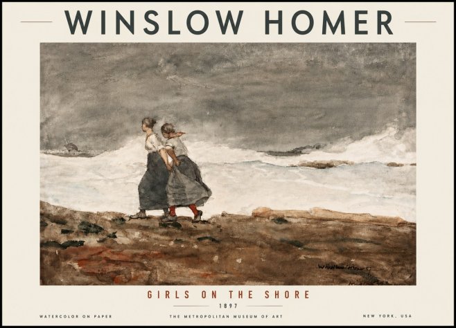 Winslow Homer Girls on the Shore No5 - Poster