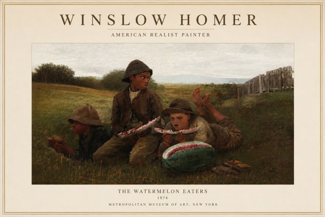 Winslow Homer The Watermelon Eaters No1 - Poster
