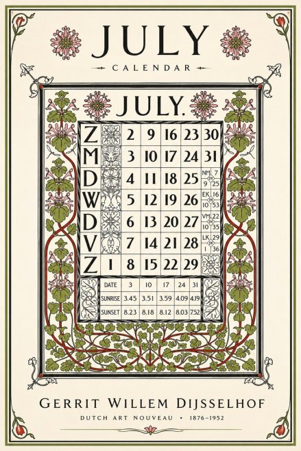 Gerrit Willem Dijsselhof July. No6 - Poster