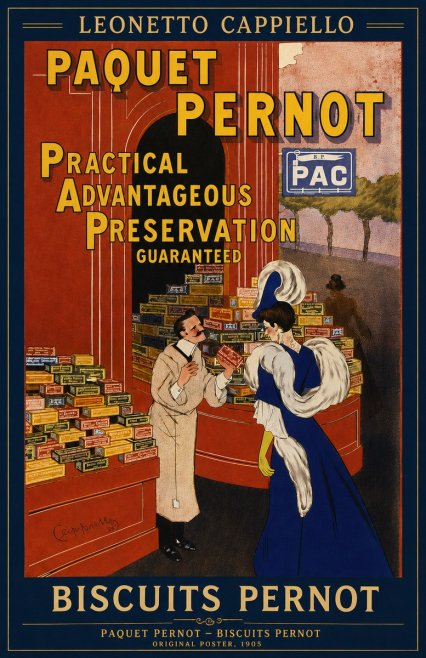 Leonetto Cappiello Paquet Pernot – Biscuits Pernot No4 - Poster