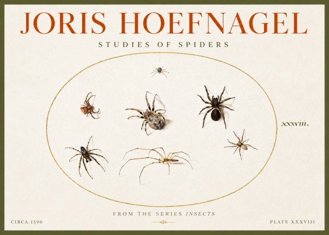Joris Hoefnagel Studies of Spiders I No4 - Poster