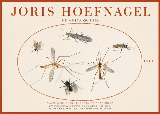 Joris Hoefnagel Plate Lviii from Insecta Et Arachnida No3 - Poster