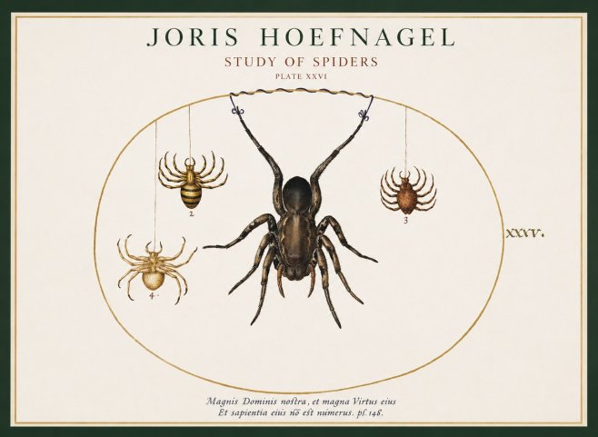 Joris Hoefnagel Study of Spiders No1 - Poster