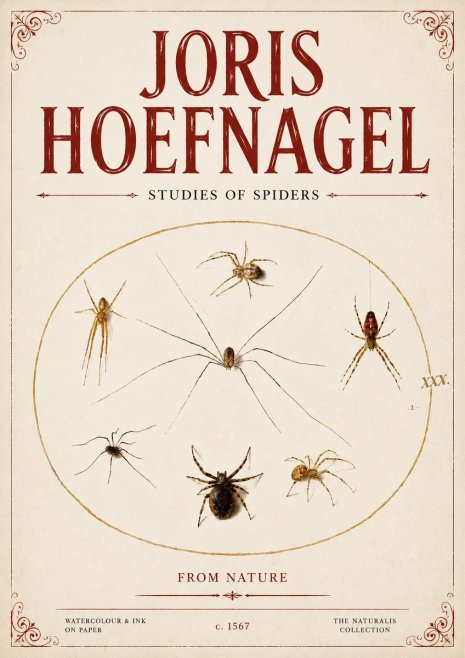 Joris Hoefnagel Studies of Spiders from Nature No6 - Poster