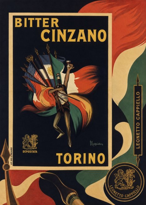 Leonetto Cappiello Bitter Cinzano Torino No6 - Poster