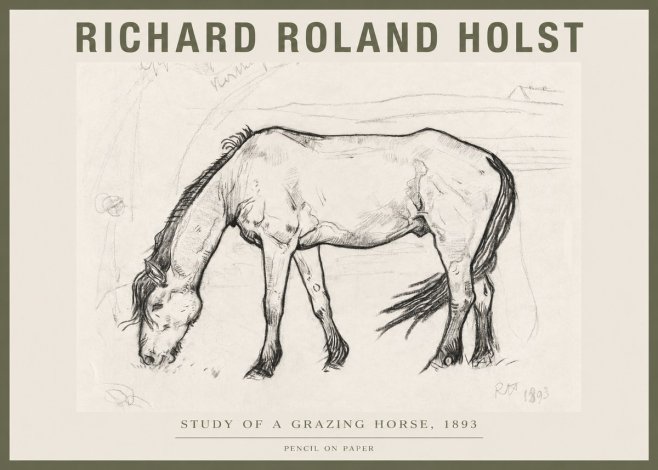 Richard Roland Holst Study of a Grazing Horse No4 - Poster