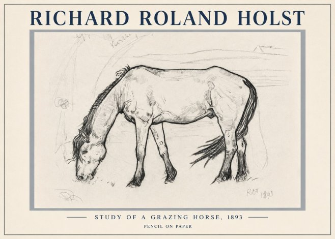 Richard Roland Holst Study of a Grazing Horse No5 - Poster