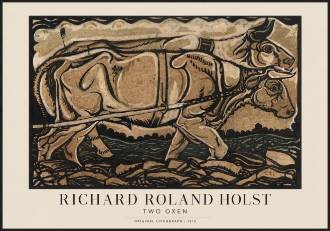 Richard Roland Holst Two Oxen No1 - Poster