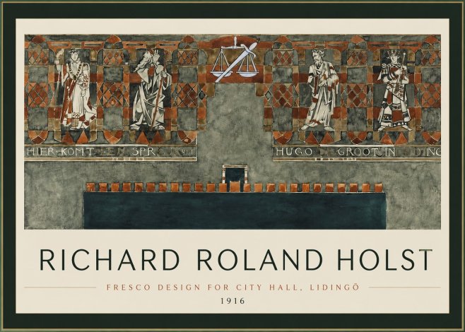 Richard Roland Holst Fresco Design - City Hall, Lidingö No2 - Poster