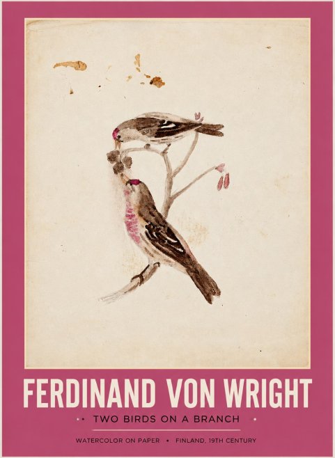 Ferdinand von Wright Two Birds on a Branch No2 - Poster