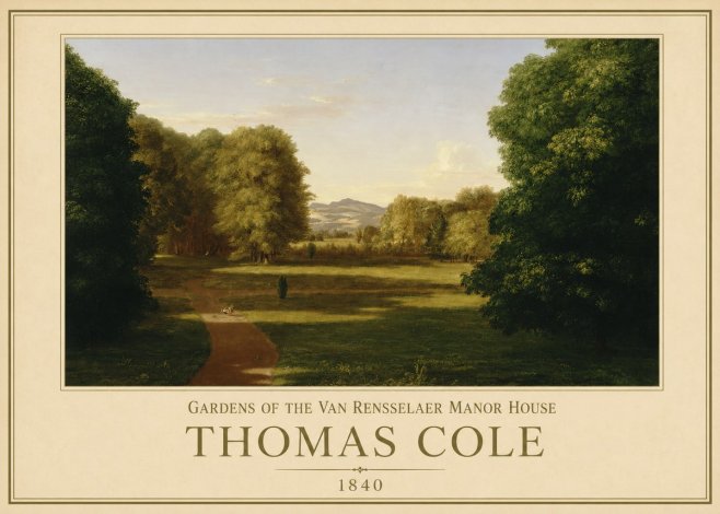 Thomas Cole Gardens of the Van Rensselaer Manor House No1 - Poster
