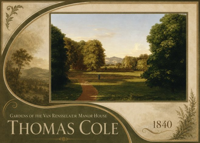 Thomas Cole Gardens of the Van Rensselaer Manor House No3 - Poster