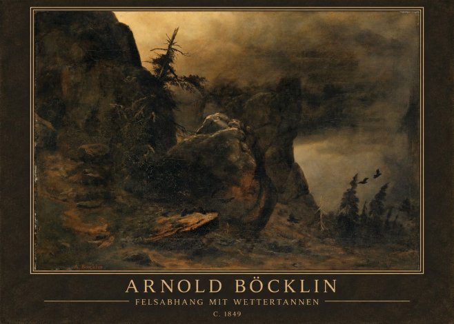 Arnold Böcklin Felsabhang Mit Wettertannen No1 - Poster