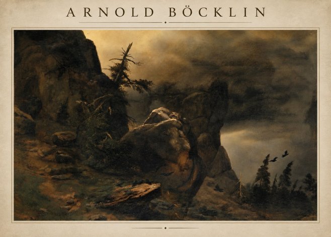 Arnold Böcklin Felsabhang Mit Wettertannen No4 - Poster