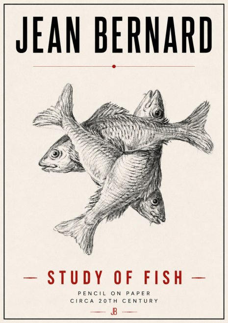 Jean Bernard Study of Fish No6 - Poster