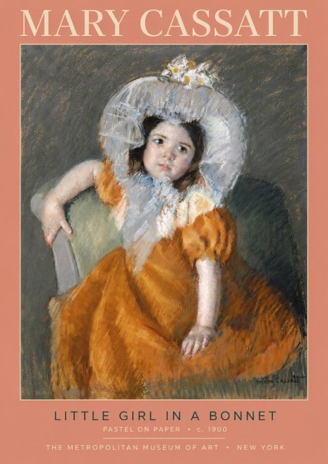 Mary Cassatt Little Girl in a Bonnet No2 - Poster