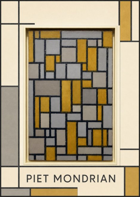Piet Mondrian Composition in Grey and Yellow No1 - Poster