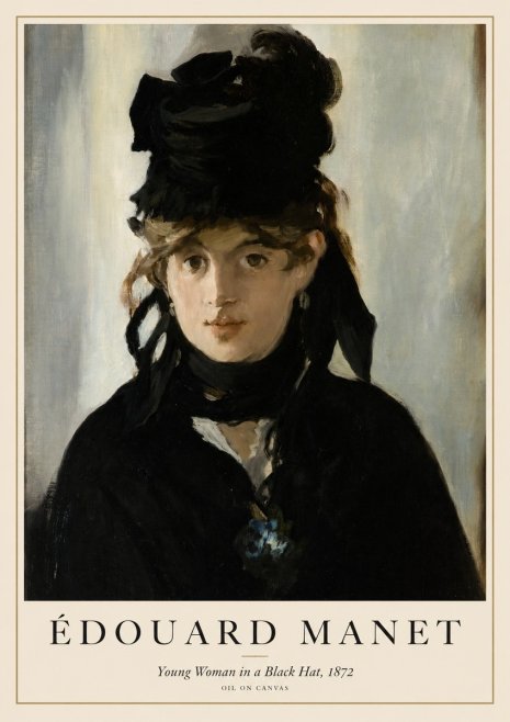 Édouard Manet Young Woman in a Black Hat, 1872 No1 - Poster