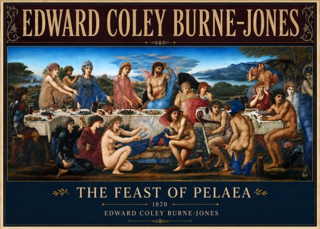 Edward Burne-Jones The Feast of Pelaea No4 - Poster