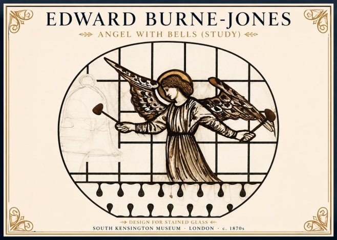 Edward Burne-Jones Angel with Bells (Study) No1 - Poster