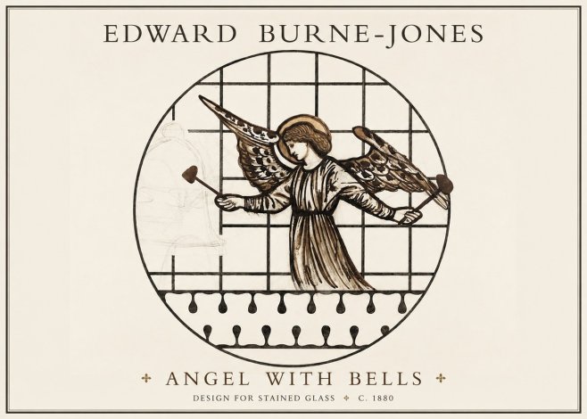Edward Burne-Jones Angel with Bells (Study) No2 - Poster
