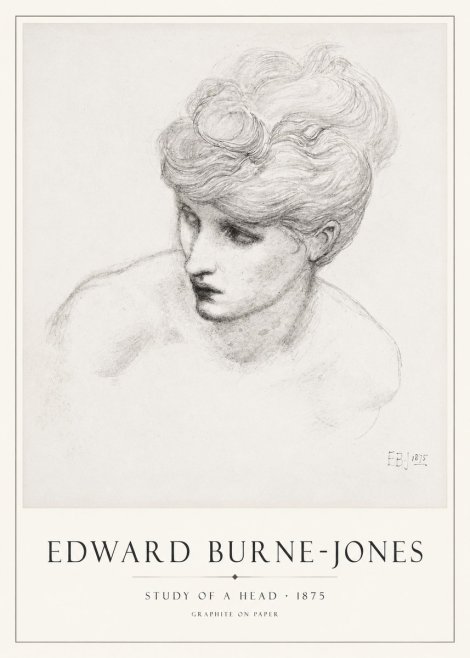 Edward Burne-Jones Study of a Head No1 - Poster