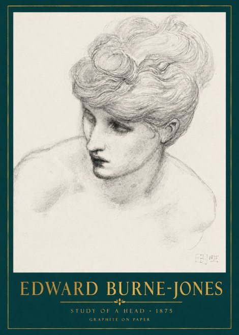 Edward Burne-Jones Study of a Head No2 - Poster