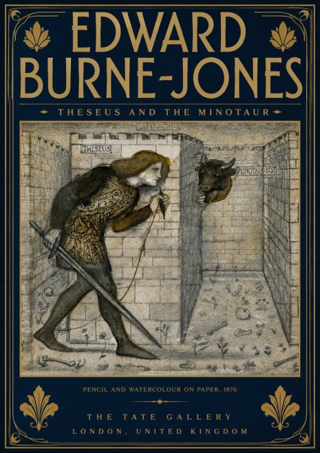 Edward Burne-Jones Theseus and the Minotaur No5 - Poster