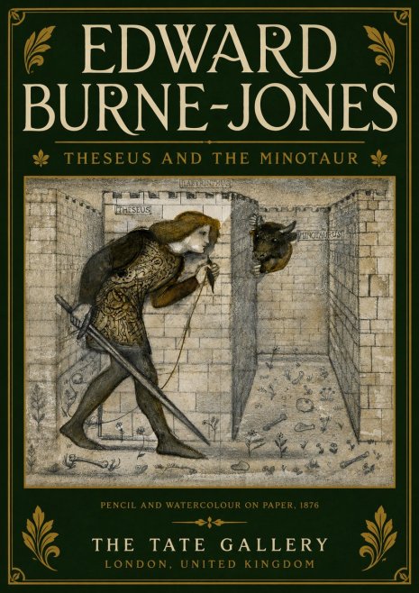 Edward Burne-Jones Theseus and the Minotaur No6 - Poster