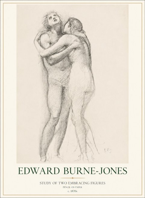 Edward Burne-Jones Study of Two Embracing Figures No1 - Poster