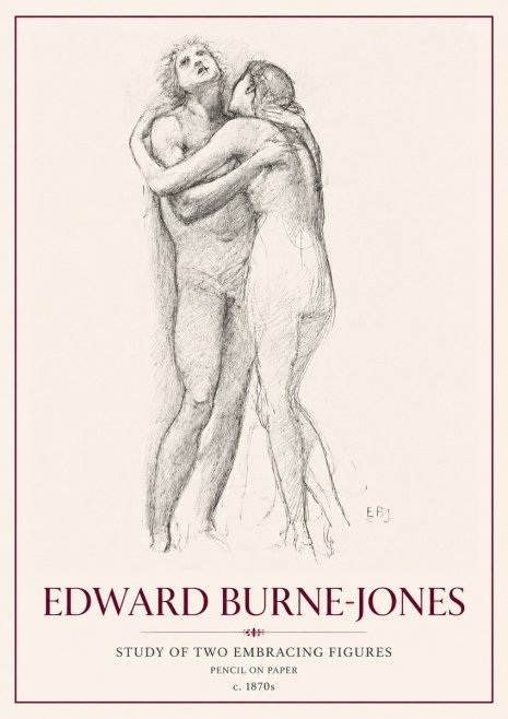 Edward Burne-Jones Study of Two Embracing Figures No6 - Poster