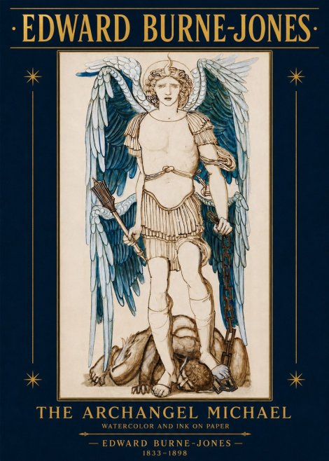 Edward Burne-Jones The Archangel Michael No2 - Poster