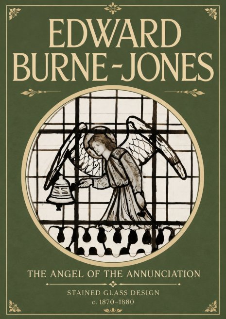 Edward Burne-Jones The Angel of the Annunciation (Stained Glass Design) No4 - Poster