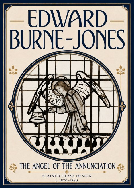 Edward Burne-Jones The Angel of the Annunciation (Stained Glass Design) No5 - Poster