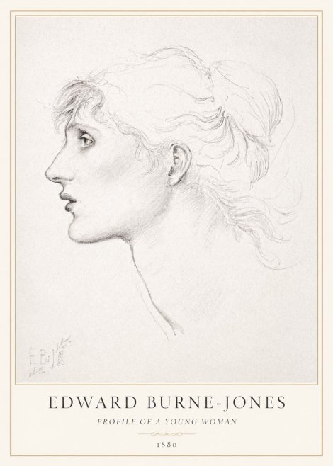Edward Burne-Jones Profile of a Young Woman No1 - Poster