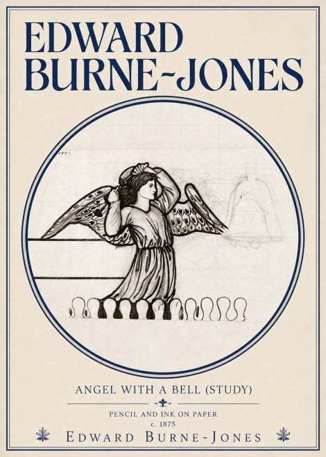 Edward Burne-Jones Angel with a Bell (Study) No3 - Poster