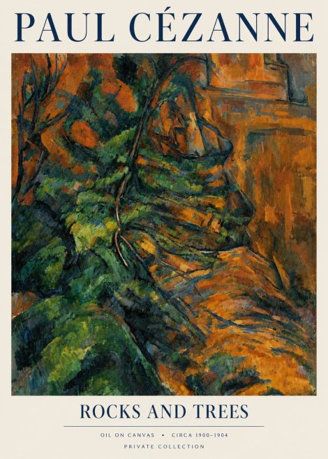Paul Cézanne Rocks and Trees IV No3 - Poster