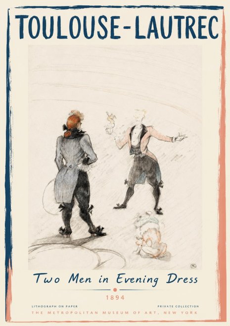 Toulouse-Lautrec Two Men in Evening Dress No3 - Poster