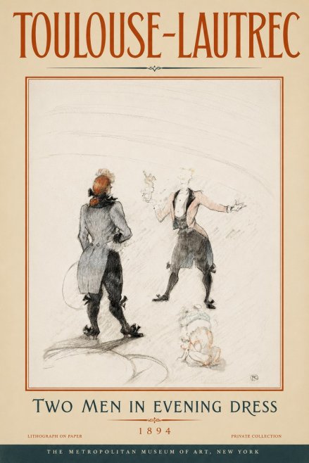 Toulouse-Lautrec Two Men in Evening Dress No4 - Poster