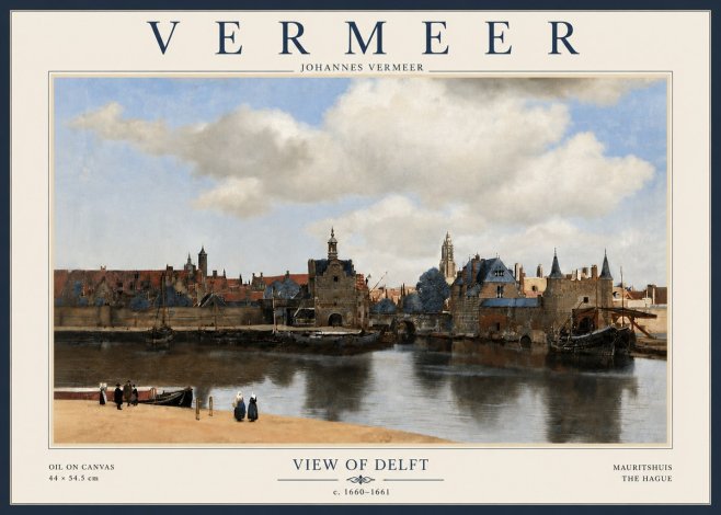 Vermeer View of Delft No4 - Poster