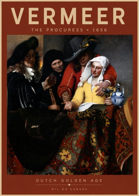 Vermeer The Procuress No4 - Poster