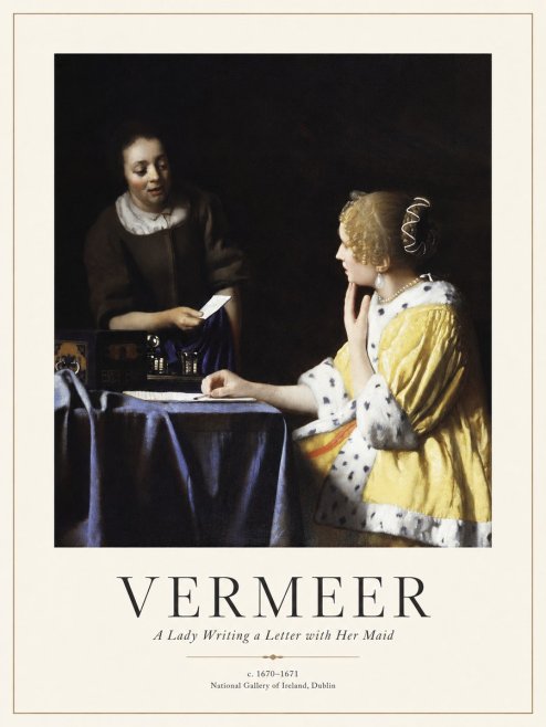 Vermeer A Lady Writing a Letter with Her Maid II No1 - Poster