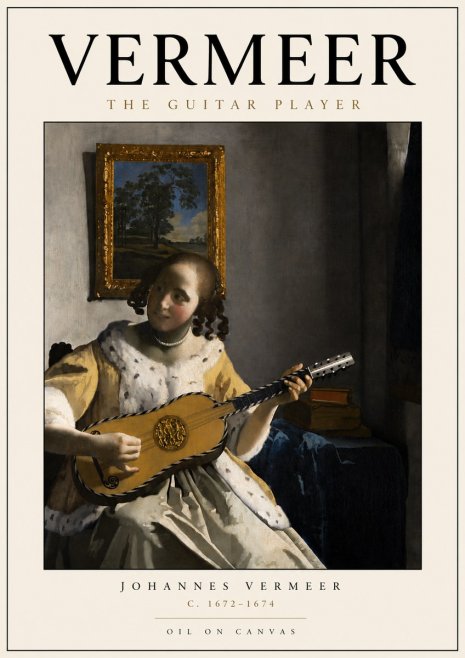 Vermeer The Guitar Player No4 - Poster