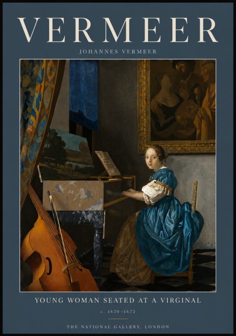 Vermeer Young Woman Seated at a Virginal No5 - Poster